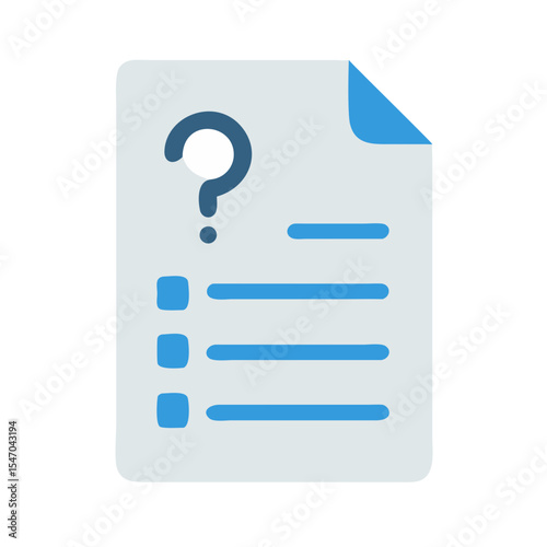 Unanswered question in document list format on black background