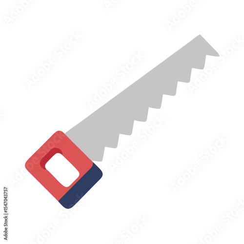 Hand saw tool icon, building and construction equipment