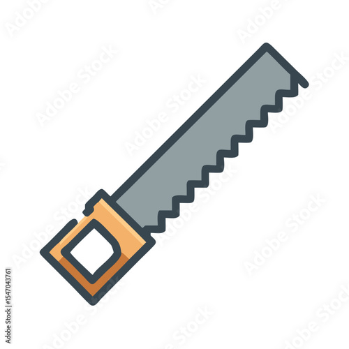 Hand saw vector illustration on black background for construction