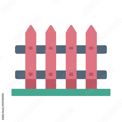 Simple picket fence illustration isolated on black background