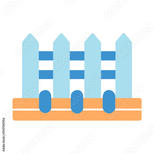 Stylized light blue fence vector on a black background