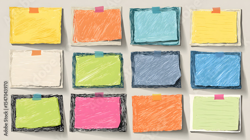 Colorful Hand-Drawn Sticky Notes