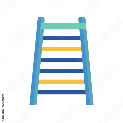 Colorful ladder graphic on a black background, flat design