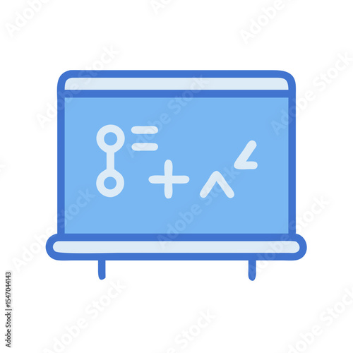 Blue board illustration showcasing mathematics and science equations