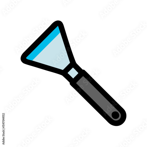 Modern flat illustration of window squeegee on black background