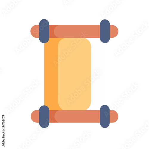 Flat design ancient scroll on black background stock image