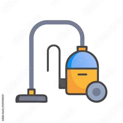 Stylized vector illustration of a modern vacuum cleaner icon