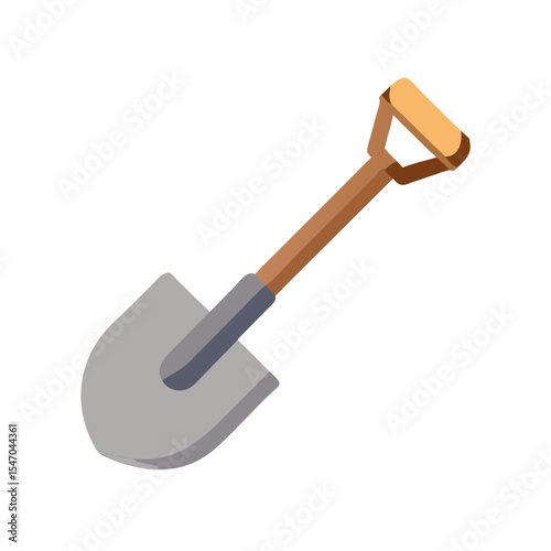 Isolated cartoon-style shovel for gardening and outdoor work themes