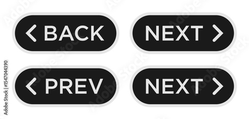 back, next and previous button user interface