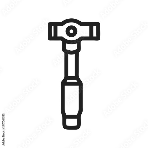 Black hammer icon illustration on a minimalist background