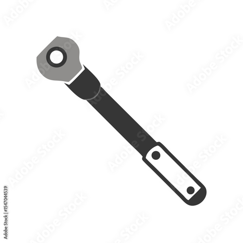 Grey ratchet wrench tool for mechanical maintenance work
