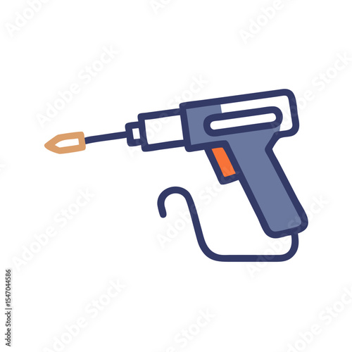 Stylized electric drill illustration on a solid black background