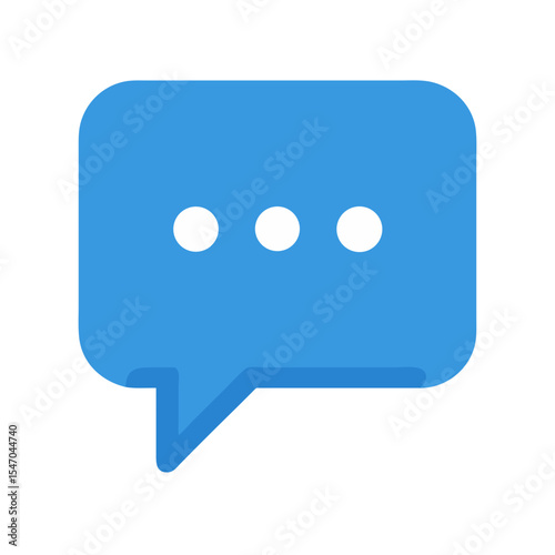 Blue message bubble with ellipsis against a black backdrop