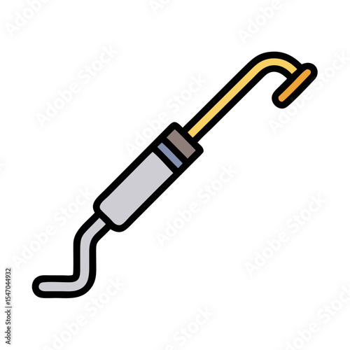 Flat graphic illustration of dental curing light on black