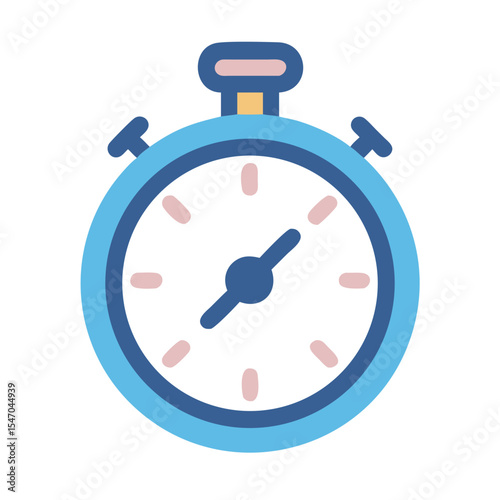 Flat design stopwatch illustration on black background showing time