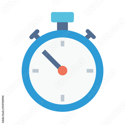 A Blue Stopwatch Icon on Black Background Illustration