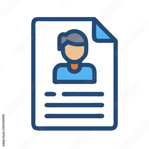 Flat icon of a business resume or application document