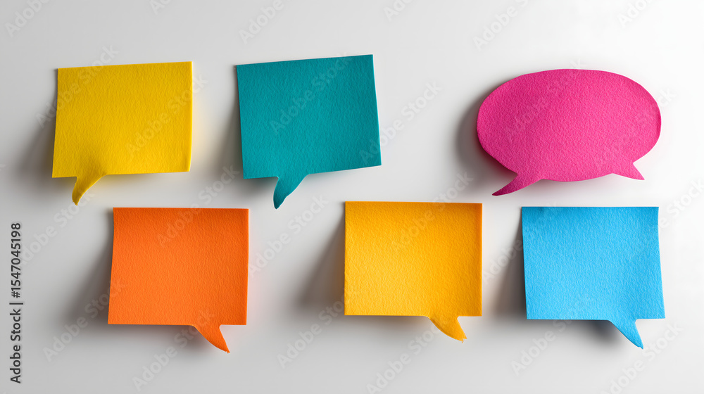 Fototapeta premium Colorful Speech Bubbles on White Background