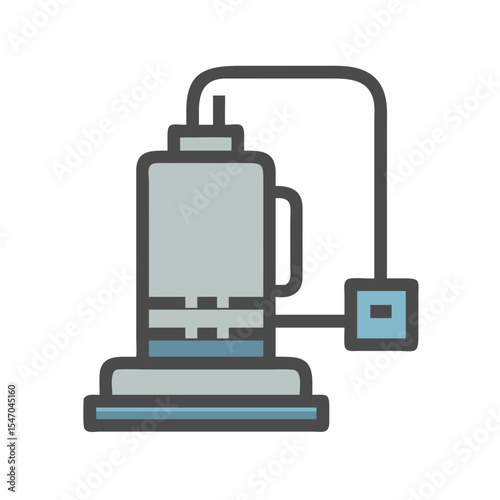 Illustration of sump pump in flat design with detail