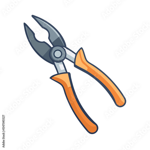 Cartoon image of utility pliers against a black background