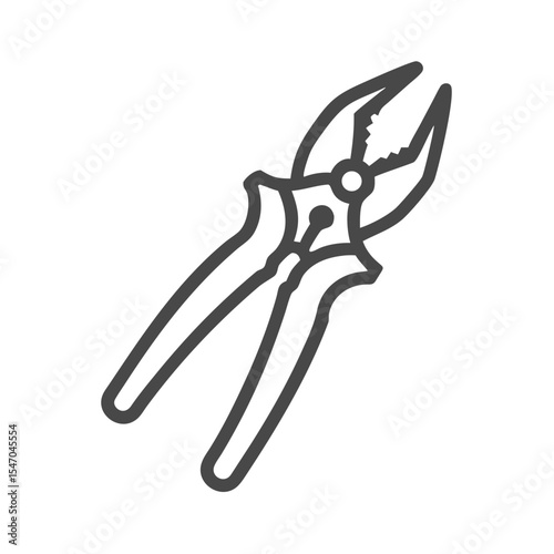Gray outline of pliers against a dark black backdrop