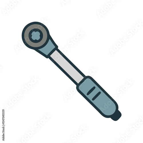 Ratchet wrench tool illustration on black background