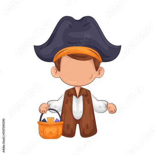 Illustration of Boy in Pirate Costume