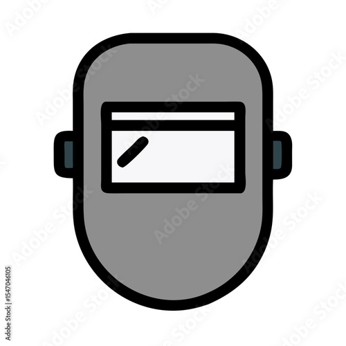 Welding mask flat illustration for safety and equipment