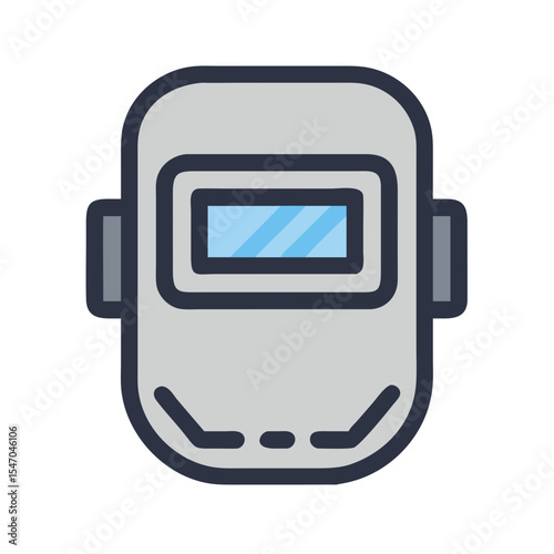 Welding mask graphic icon with simple design and colors