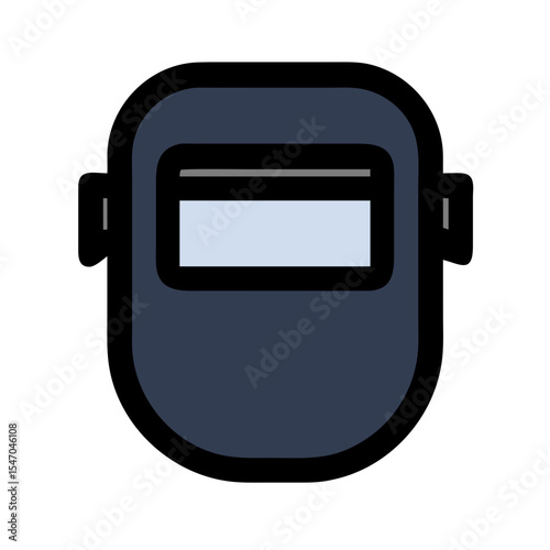 Isolated blue welding mask on black background stock image