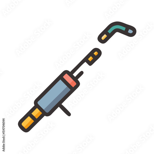 Welding torch detailed illustration on dark backdrop image