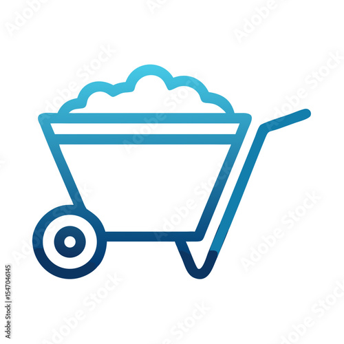 Illustration of filled wheelbarrow for garden or construction work