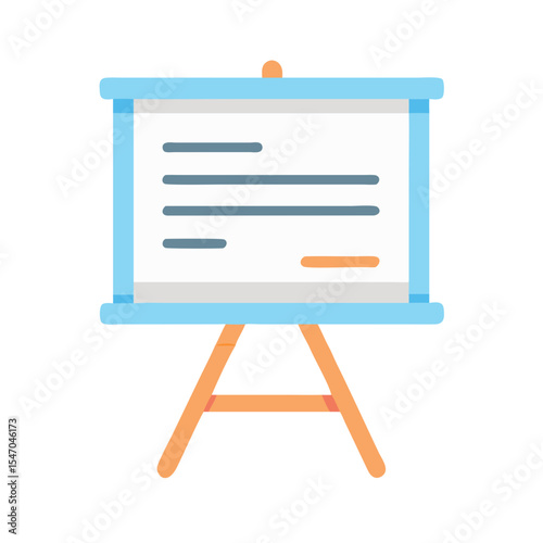 Presentation board on easel for business meeting report vector