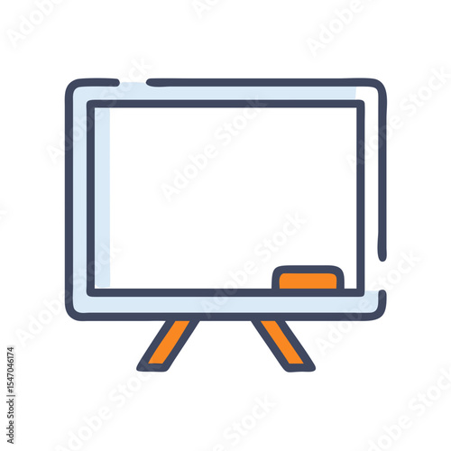 Hand drawn whiteboard vector illustration on black background