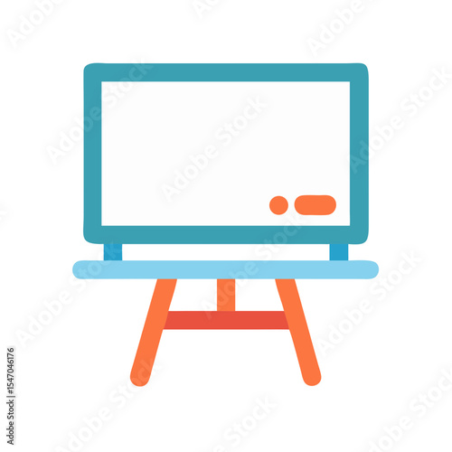Illustration of a whiteboard standing on a foldable easel