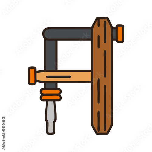 Isolated illustration of a clamp tool on a black backdrop