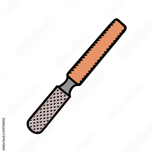 Orange and grey rasp tool on a black background