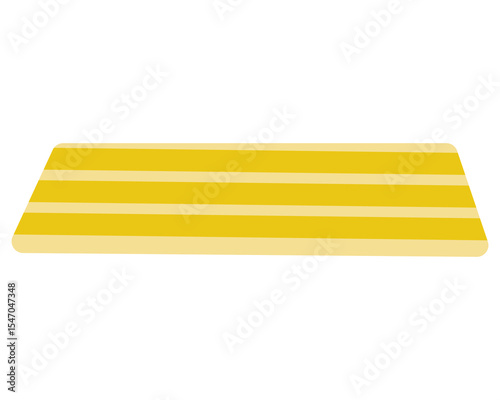 Bright yellow striped mat designed for outdoor picnic and beach activities