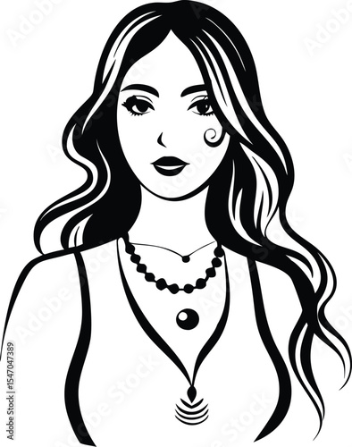 Elegant Woman Portrait with Jewelry
