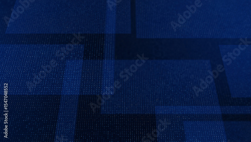 Dark blue abstract background with a digital grid pattern and translucent geometric shapes, conveying technology, data, and network concepts. Ideal for tech-related design and digital backdrops.