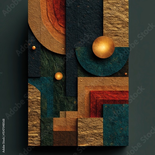 Abstract Geometric Art Poster  Modern Minimalist Brutalism Design