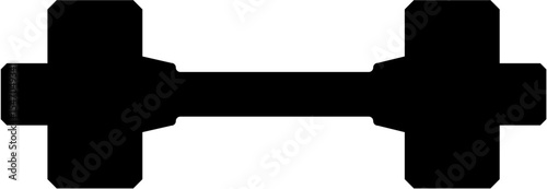 Dumbel solid icon. Black silhouette dumbbell.