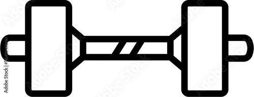 Dumbell outline icon. Vector icon. Black Color icon