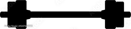 Barbell solid icon. Silhouette barbel icon.