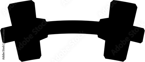 Dumbel solid icon. Black silhouette dumbbell.