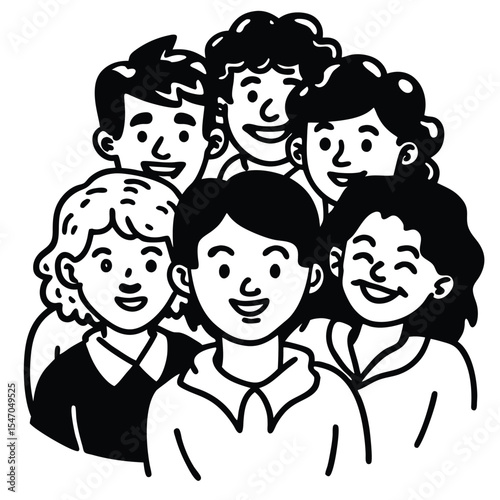 Happy Diverse Group of Friends Smiling Together