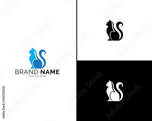 Elegant Cat Logo Design in Three Beautiful Colors. Modern, Clean Design Elements Perfect for Brand Identity Projects in Pet Stores, Fashion Labels, or Creative Digital Brands.

