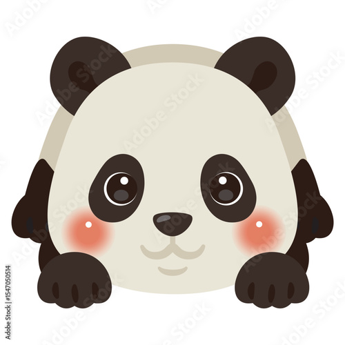 うつ伏せになったパンダのイラスト
