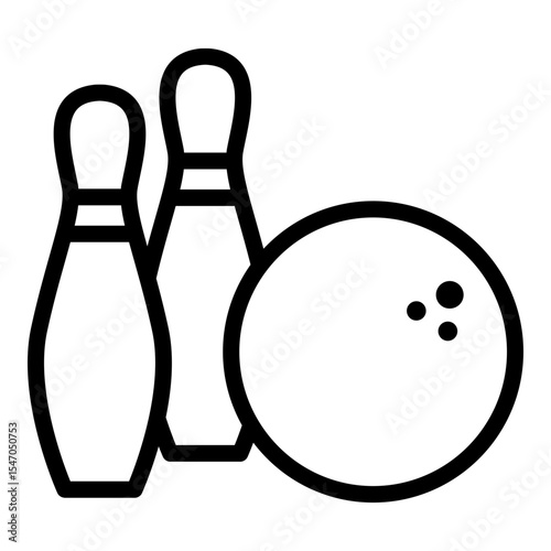 Bowling Icon. Bowling Ball and Pins Illustration