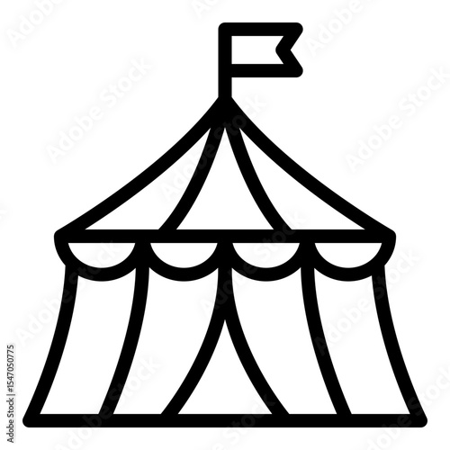Circus Tent Icon. Classic Big Top Tent Illustration